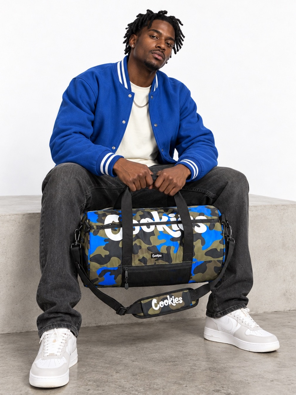 Cookies Summit Ripstop Smell Proof Duffle Bag Blue Camo